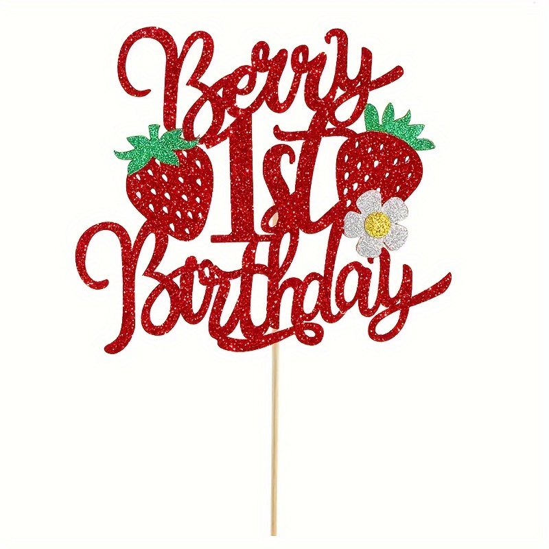1pc Of Berry-themed Cake Toppers For A First Birthday Party, Decorations For A Fruit-themed Cake, School