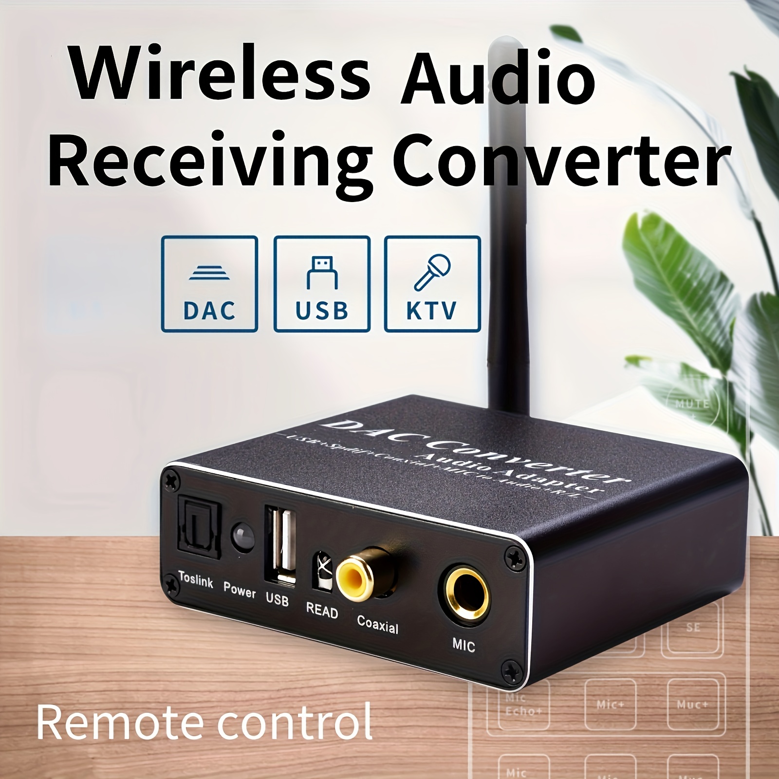 Digital to analog Converter Wireless 5.0 Receiver With Microphone USB Fiber coaxial Input And RCA Left And Right Channel 3.5mm Audio Output Suitable For PS4 PS5 Power Amplifier Computer TV