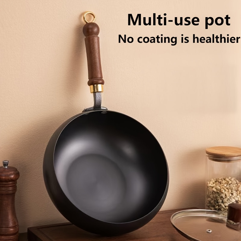 handmade traditional iron pot with large belly   surface non stick no coating splash proof from   Product details 2