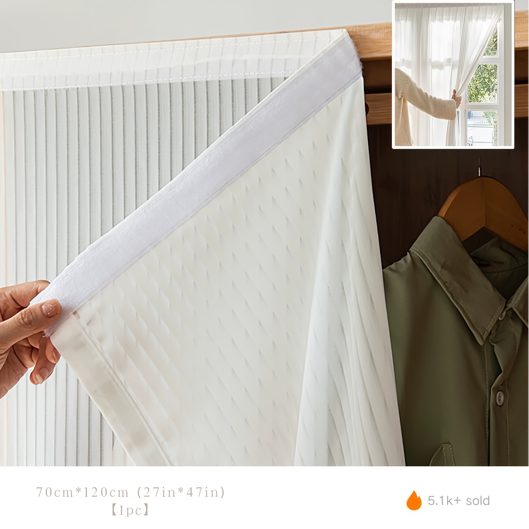 Self-adhesive Roman Shade With Strips - No Drill Window Blinds For Living Room And Bedroom, Light Filtering Short Curtains, Removable Privacy Cover 1-panel (128g/m²)