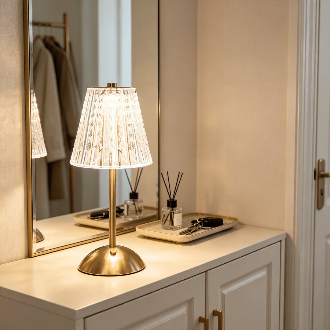2pcs Modern Portable Wireless Crystal Table Lamps