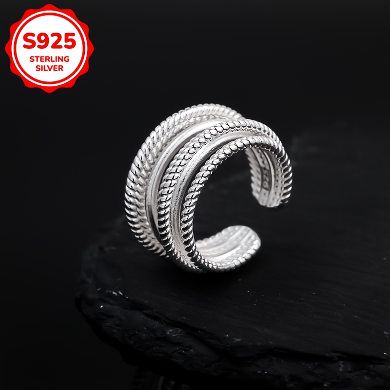 S925silvery4g Women's Unique Multi-layer Ring