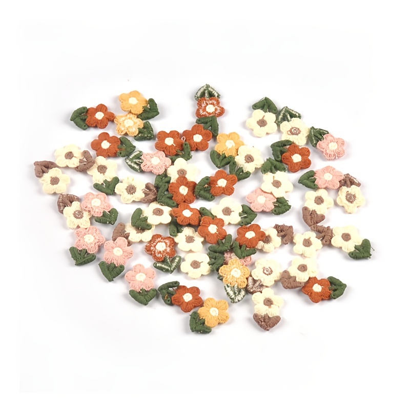20pcs 1.4*2.2cm Multicolor Flower Lace Fabric Patches Without Backing Diy Craft Supplies Suitable For Bags, Clothing, Hair Clips, And Sewing Accessories