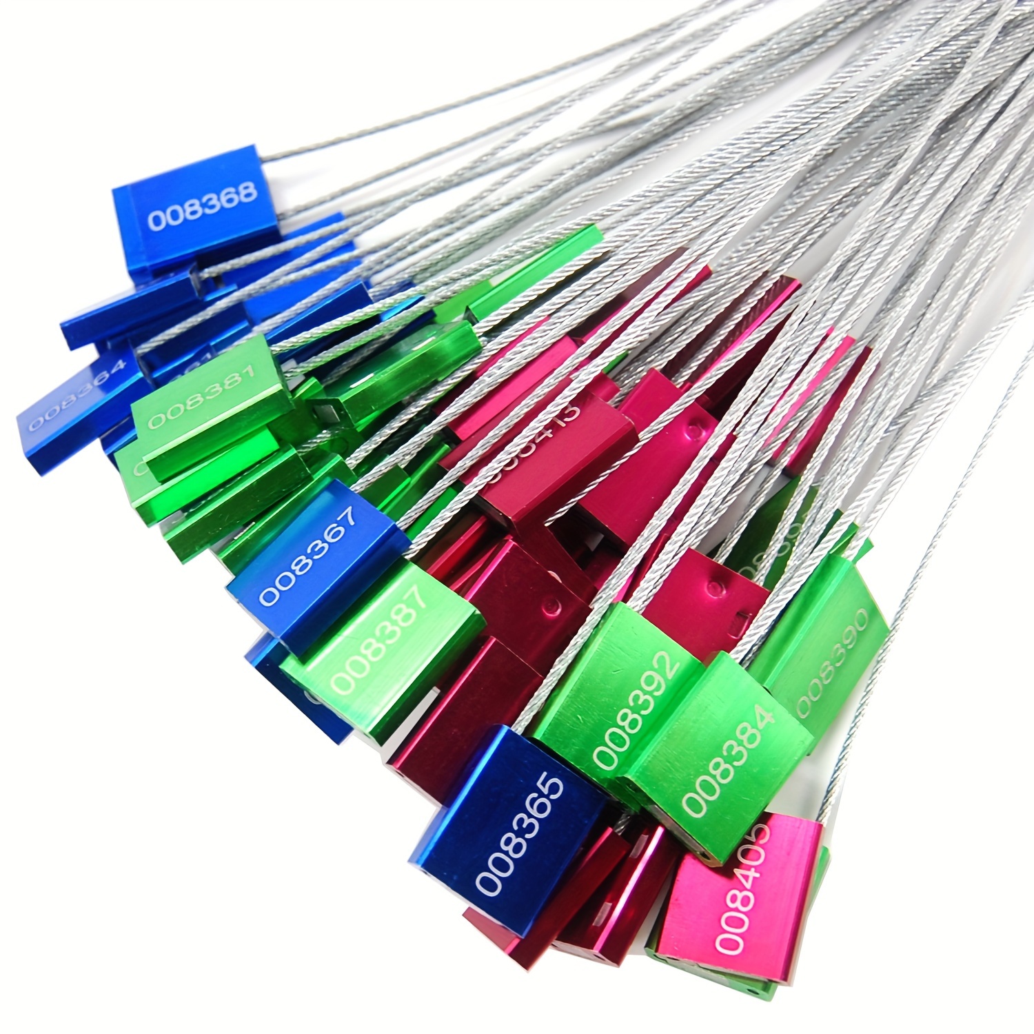 100pcs Numbered Cable Seals Steel Pull Tight Seals Truck Seals Wire Seals Trailer Seals Metal Container Seals Shipping Seals