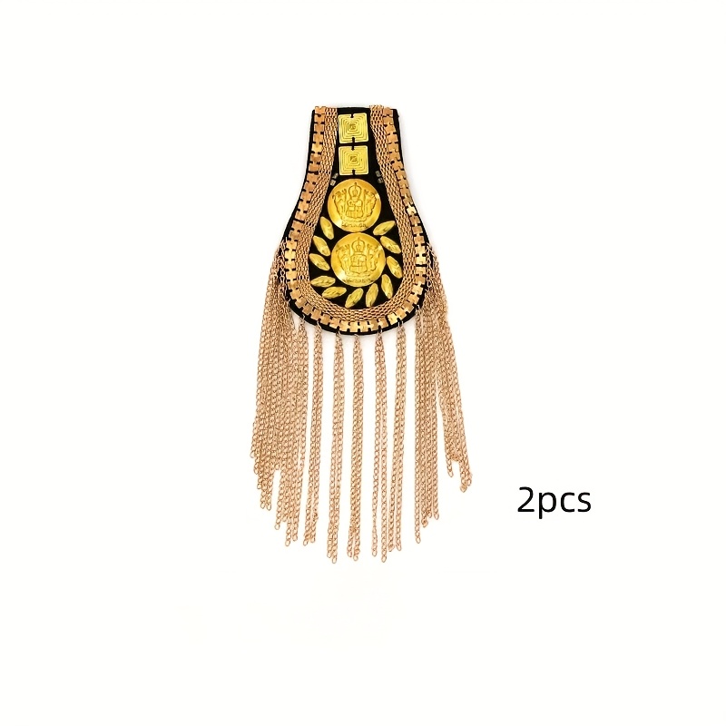 TEMU 2 pièces Élégantes Épaulettes à Franges - Patches d'Épaule Détachables Adaptés aux Costumes de Scène, Robes, Costumes, Bottes, Sacs - Unisexe