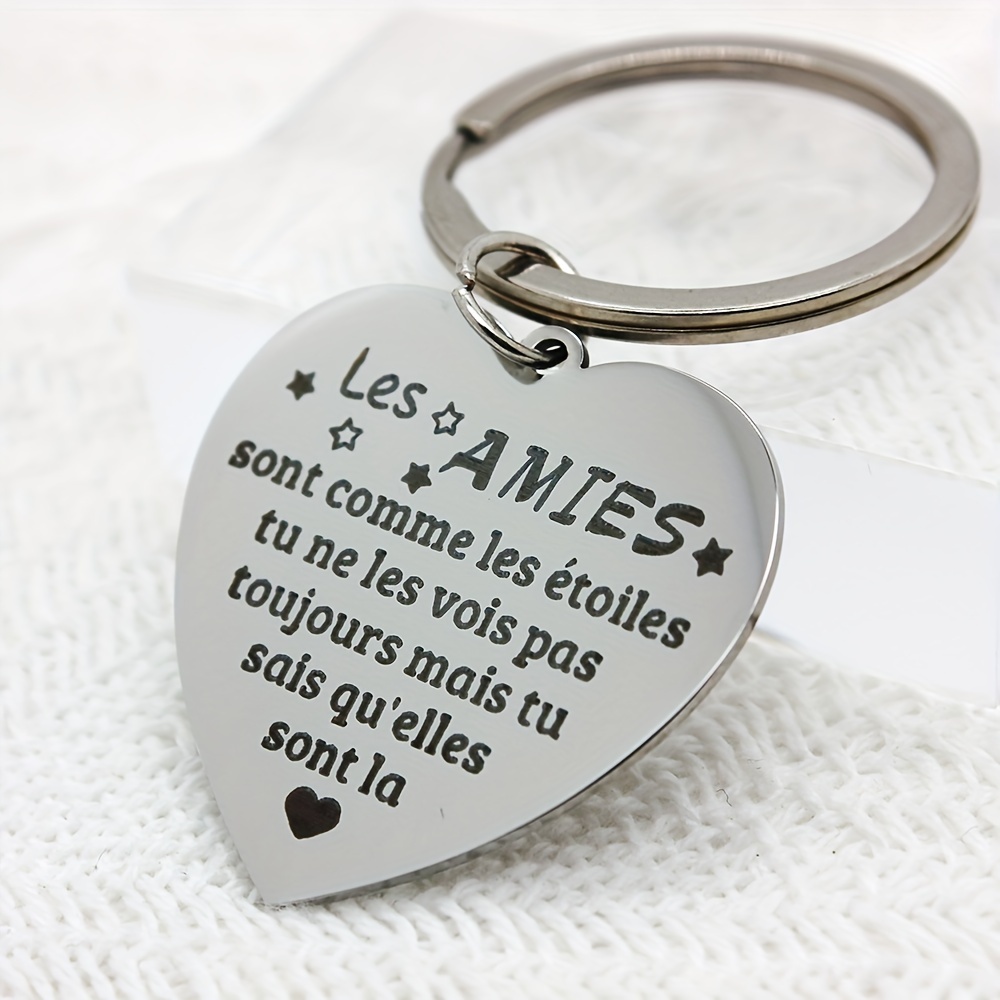 

Porte-clés Cœur Meilleurs Amis , Porte-clés Ami, Idées Cadeaux, Cadeau d'Anniversaire Français, Étoiles, les Voir