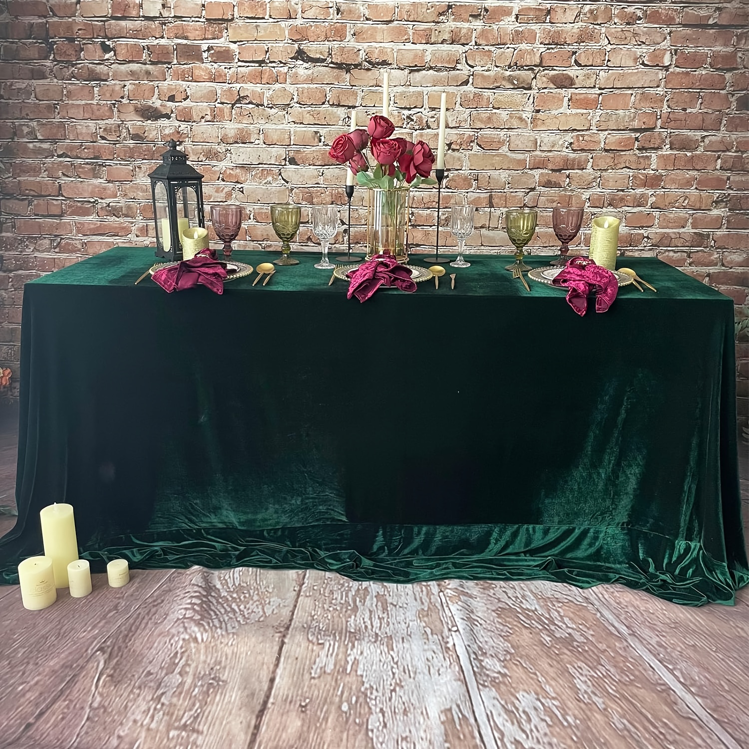 

Elegant Velvet Tablecloth 60"" - Luxurious Rectangle Cover In Vibrant Colors For Weddings, Parties, Christmas & Showers - For Long- Use