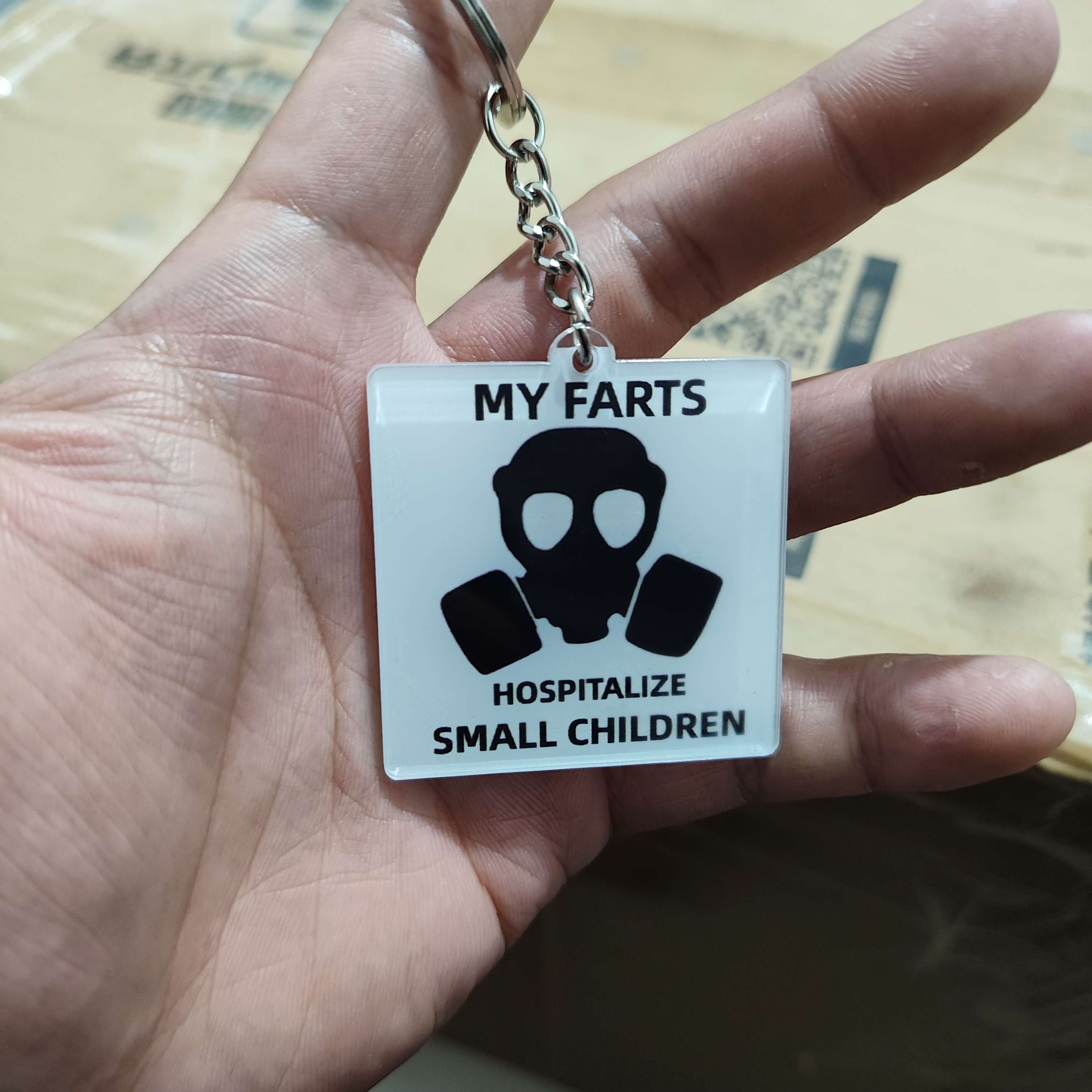 

1pc My Farts Funny Tag Keychain Acrylic Key Chain Ring Bag Backpack Charm Car Key Pendant Friends Gift