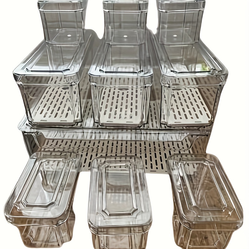 TEMU 10 Refrigerator Organizer , Fridgeorganizers And Clear, Fridgeorganizer Lid, Bpa-free Storagecontainers For , , , Produce.