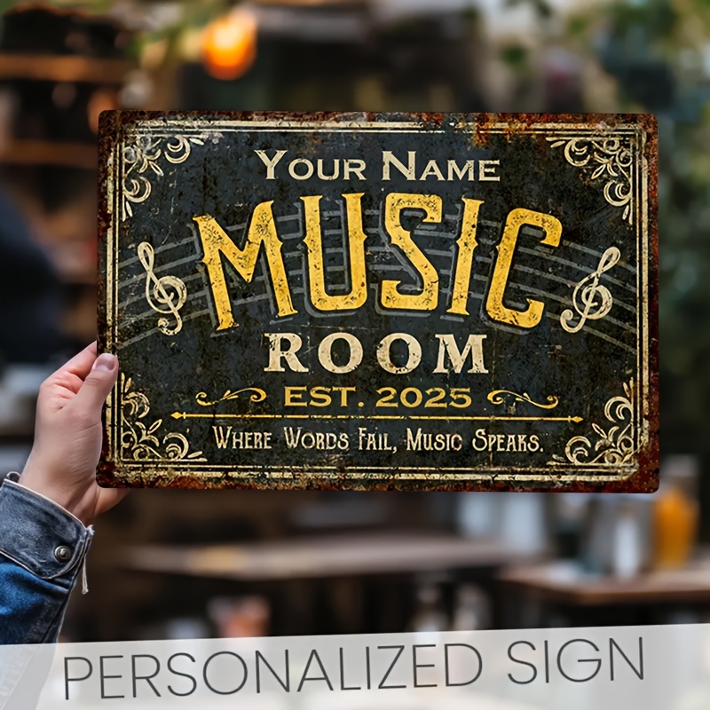 

1pc, Customizable Sign For Music Room, Personalized Sign, Decor, Classroom Decoration, Unique Gift Gift Gift