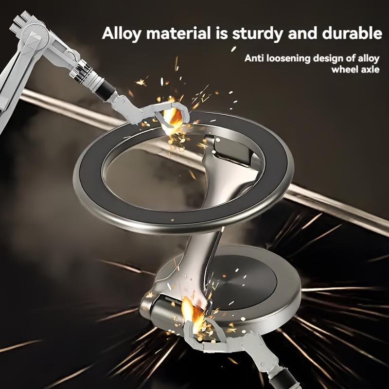The Latest Golden High-strength Magnetic Car Phone Holder Can Be Folded 1080 Degrees For Unlimited Rotation. 42 Rubidium Magnets Will Never Demagnetize. Thickened And Reinforced Support Rod For Car Dashboard Navigation Phone Holder.