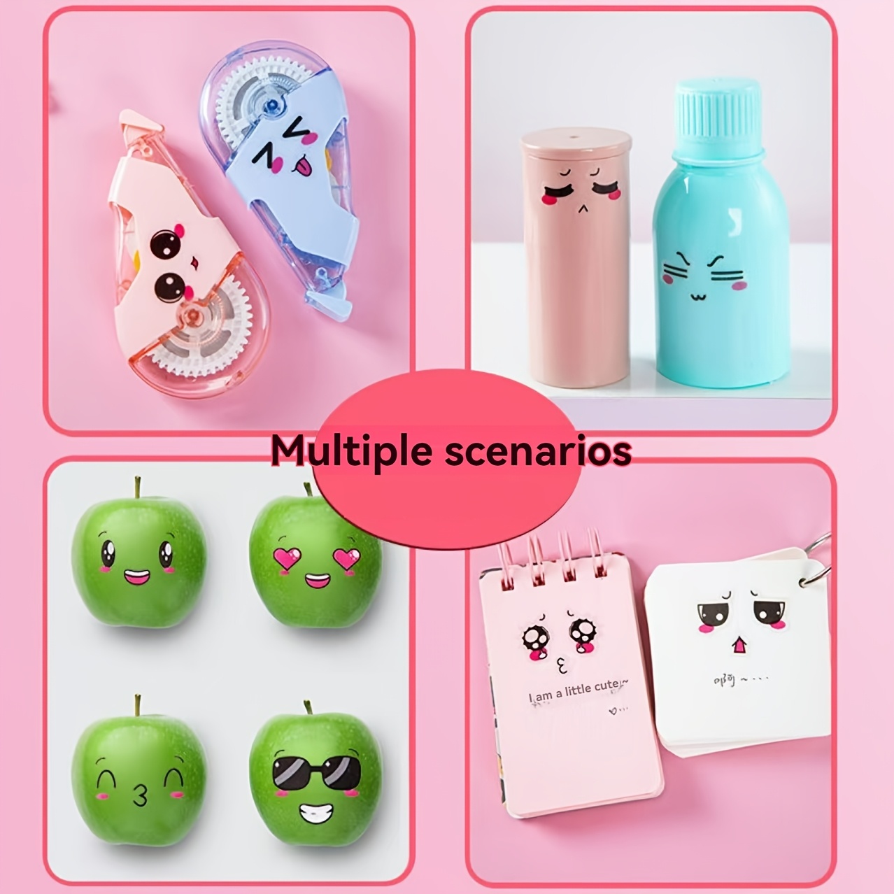 108pcs/72pcs/36pcs cute expression stickers can be affixed to water cups, books and home appliances decoration stickers, mobile phone tables and chairs stickers, to send friends and family birthday gifts, big size sticker 20pcs/30pcs/40pcs/60pcs/80pcs