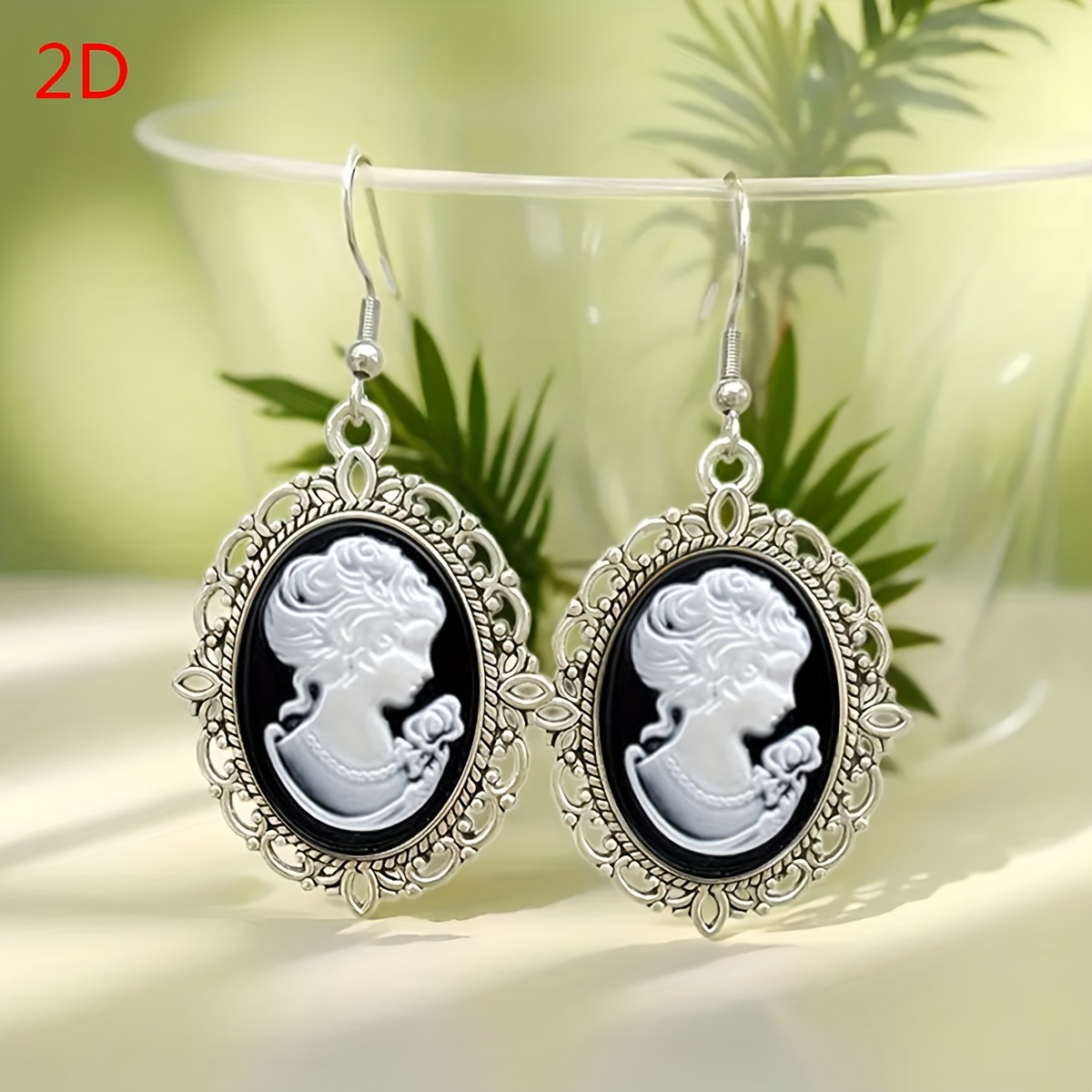 E-shop Geprägte Ohrringe, Vintage Porträt-Ohrringe für Damen, Halskette im Viktorianischen Stil, Renaissance Schmuck, ein Geschenk für die Mutter