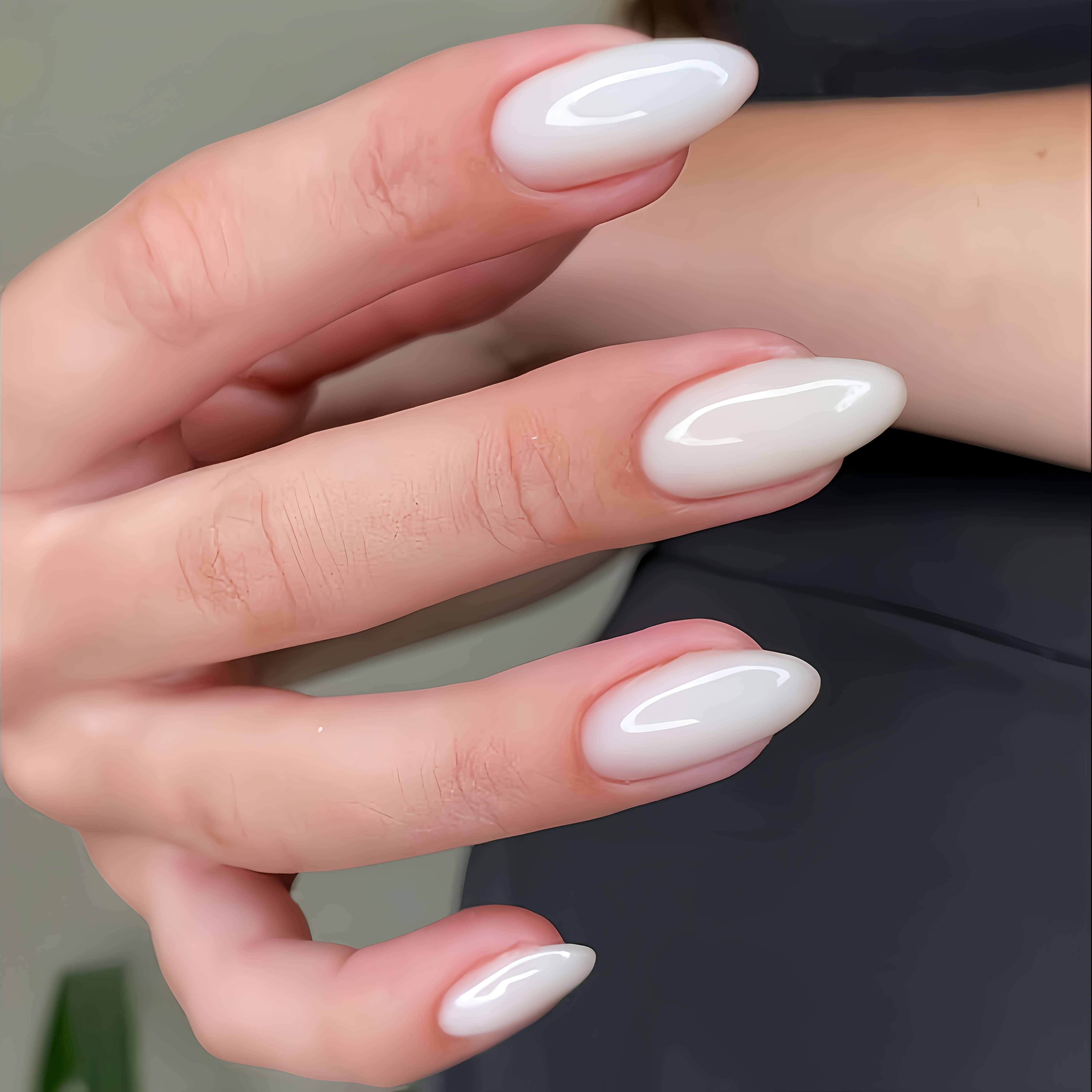30pcs-pure Small Almond Glossy Press-on Nails-full Coverage For Healthy -suitable For Holidays, Parties, Daily , Travel, Work-unisex