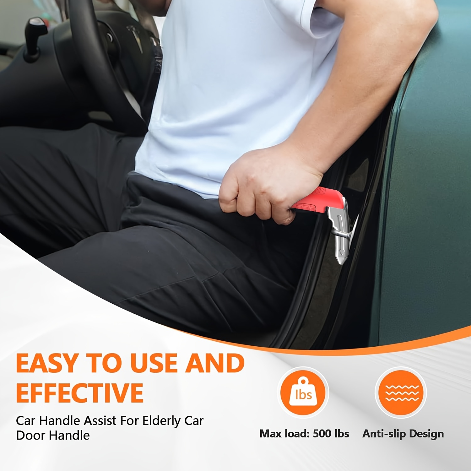 Multifunctional Car Handle Assistant for Elders & Disabled, 3-in-1 Automotive Door Support Handle, Senior Friendly Car Door Lever