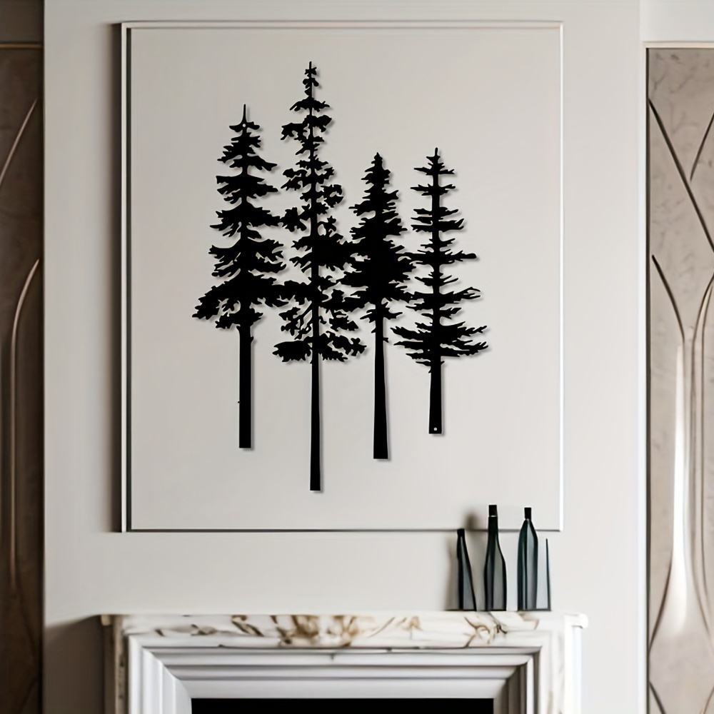 

Rustic Metal Pine Tree Wall Art - Perfect For Living Room, Office Decor & Farmhouse Style - Unique Gift For Nature Lovers