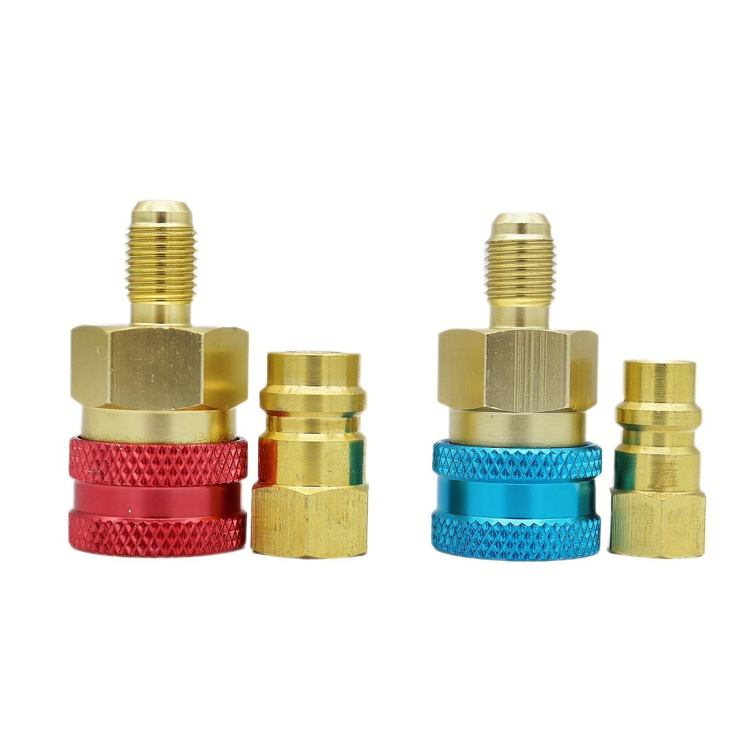 Image of 2pcs R1234yf Quick Couplers Adapters Kit, R1234yf To R134a Conversion Kit, High/low Side Quick Coupler Adapter, Ac Hose Fitting Connectors For R1234yf Ac Refrigerant Charging