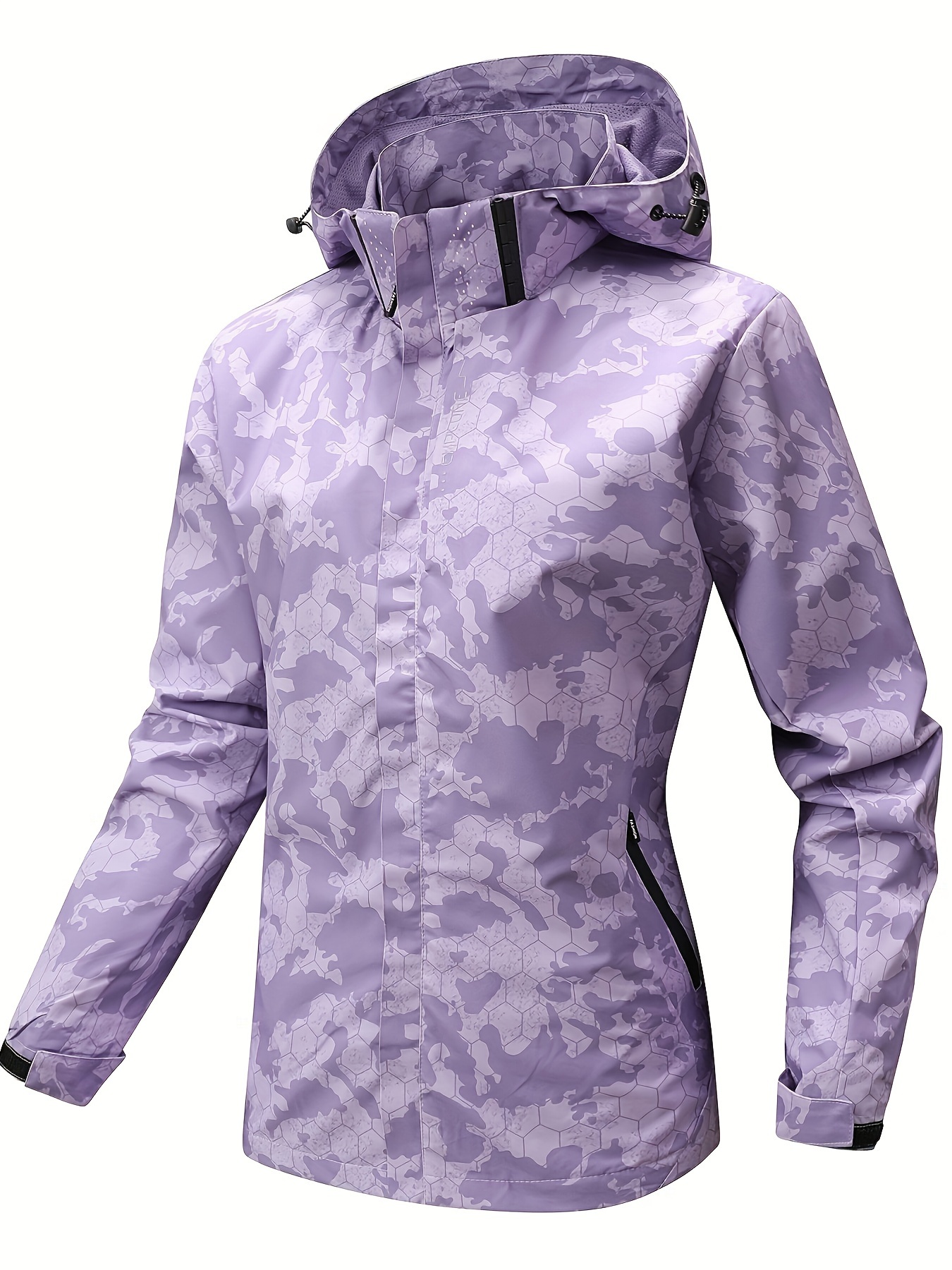 women's lightweight camo windbreaker jacket purple black Temu Norway