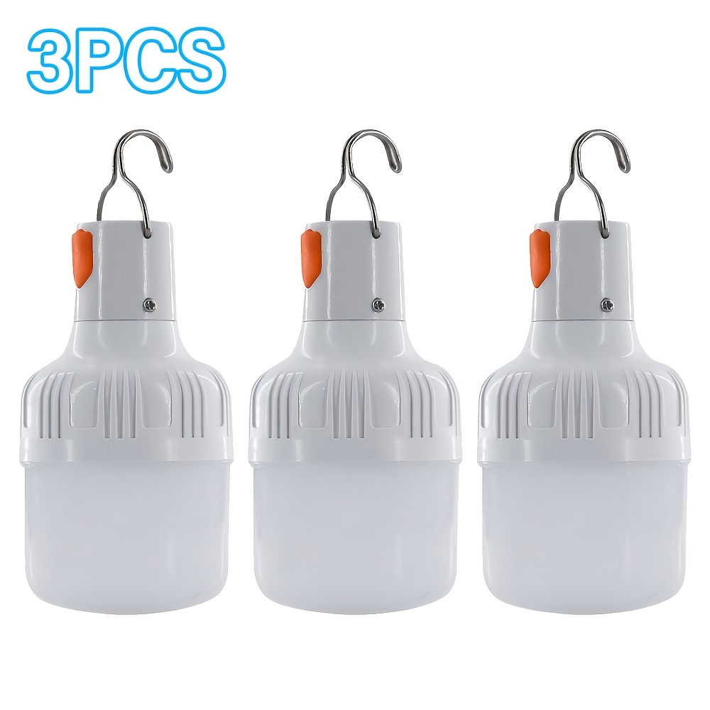 TEMU Paquete de 3 Linternas Portátiles Lihangstar para Camping, Luces LED Recargables para Tienda de Campaña, Luces Colgantes Portátiles, 3 de