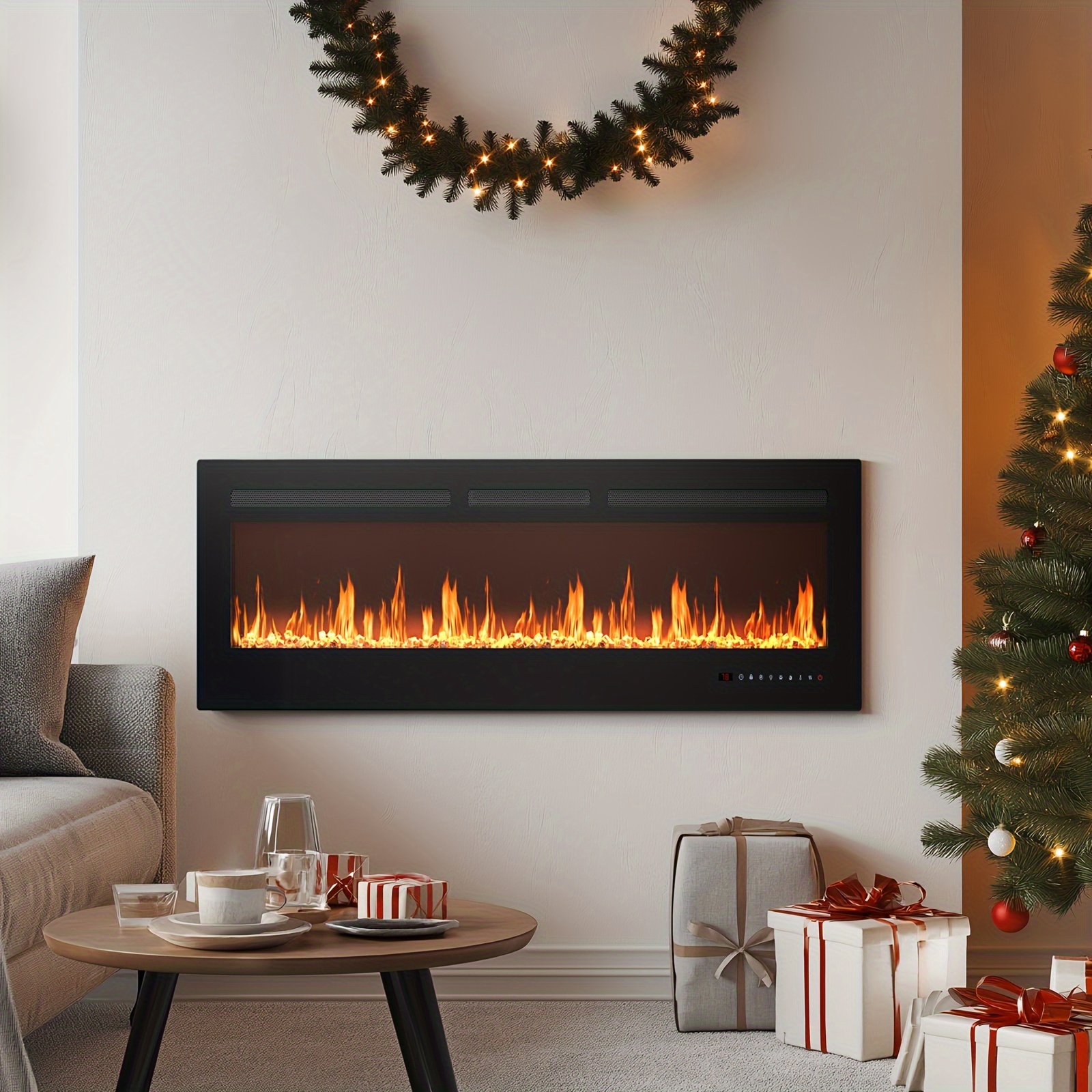 

36/50/60inch Fireplace, 1500w/750w Or Recessed Fireplace And Freestanding, Fireplace , 13 , 12h , Touch