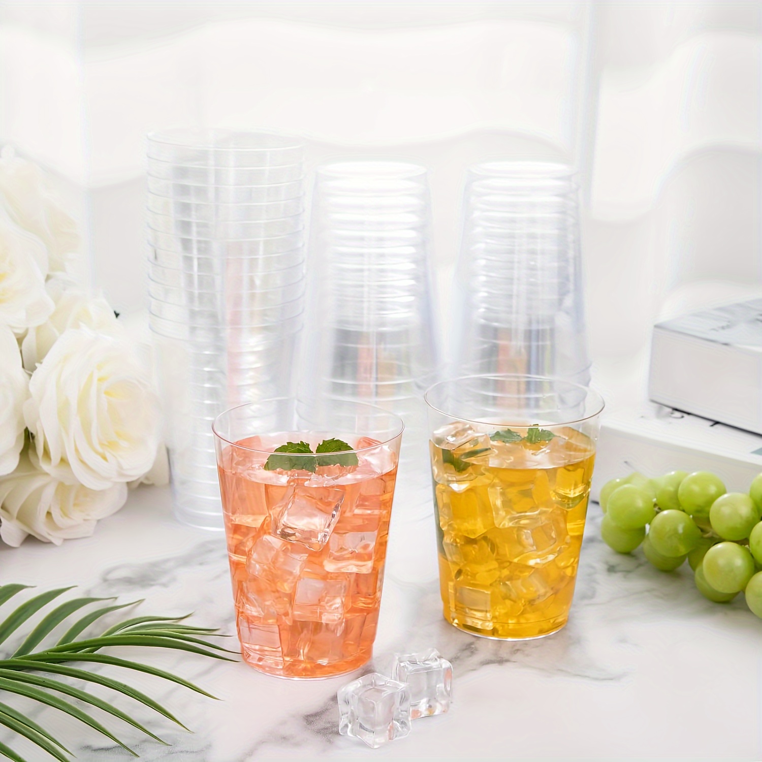 Clear Golden Rimmed Plastic Cups Wine Glasses Elegant - Temu