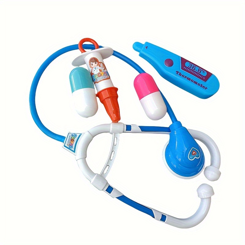 Juguete, estetoscopio para niños, jeringa, medicina, kit de