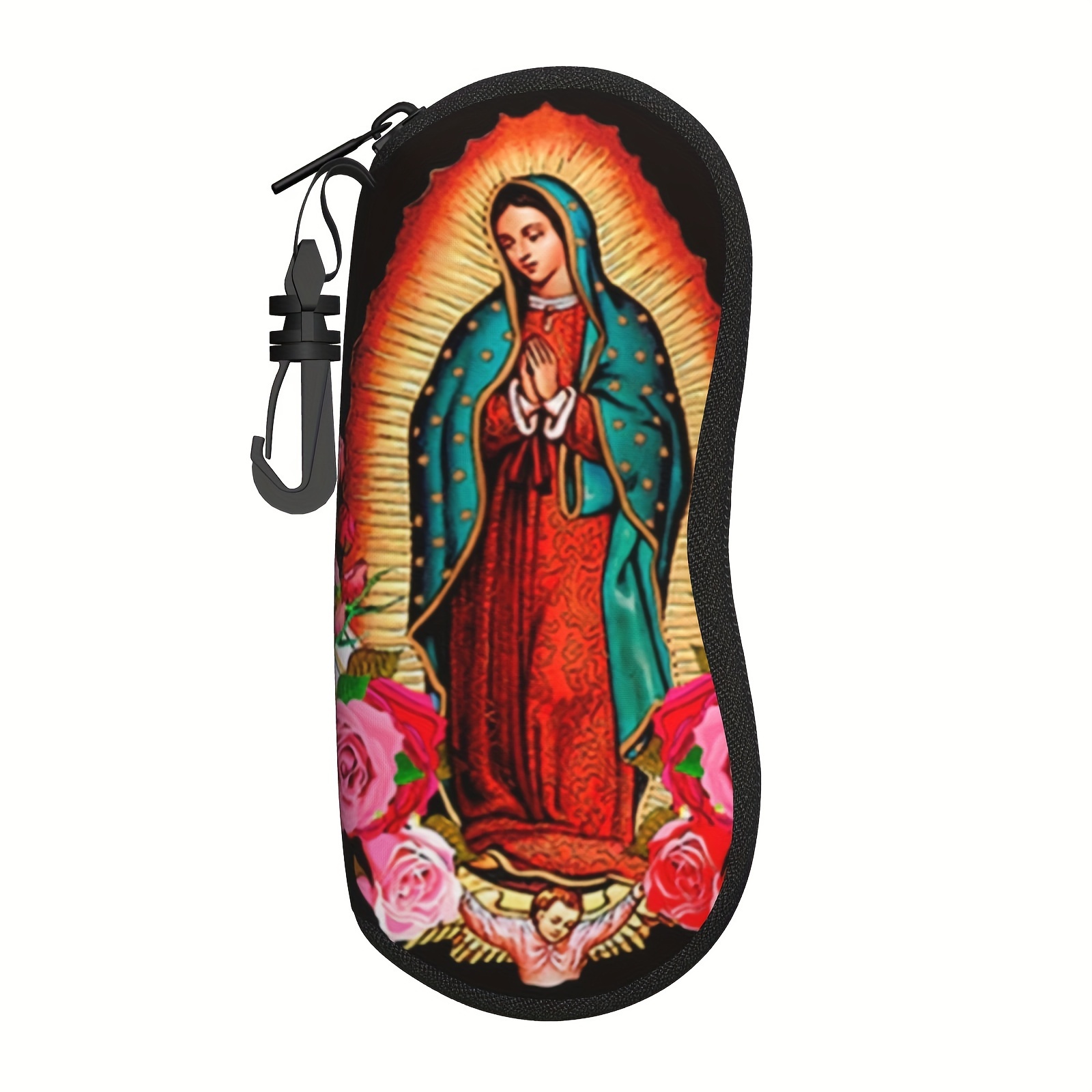   mary of   print glasses case with keychain portable   holder ultra light neoprene protective box for men and women details 12