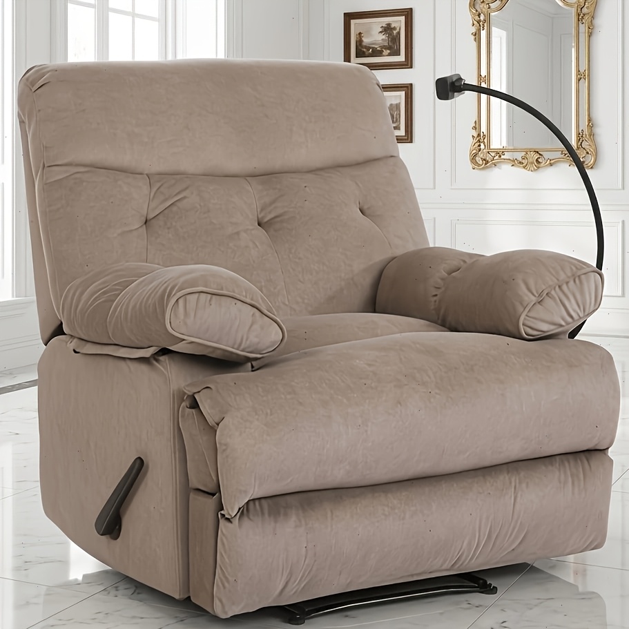 TEMU Large Reclining Chair For Adults, Extra Spacious Recliner Sofa For Big Individuals With A Seat And Extended Footrest, Ergonomically Designed