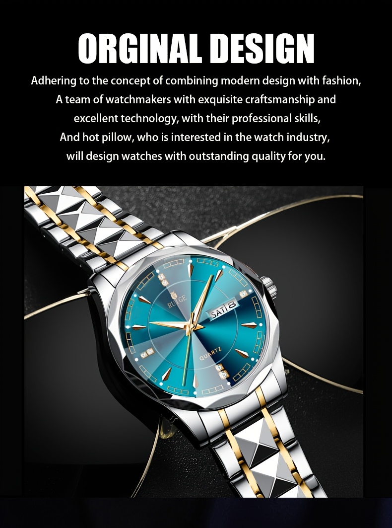 Luxury Quartz Men's Watch] RUIGE Luxury Quartz Men's Watch