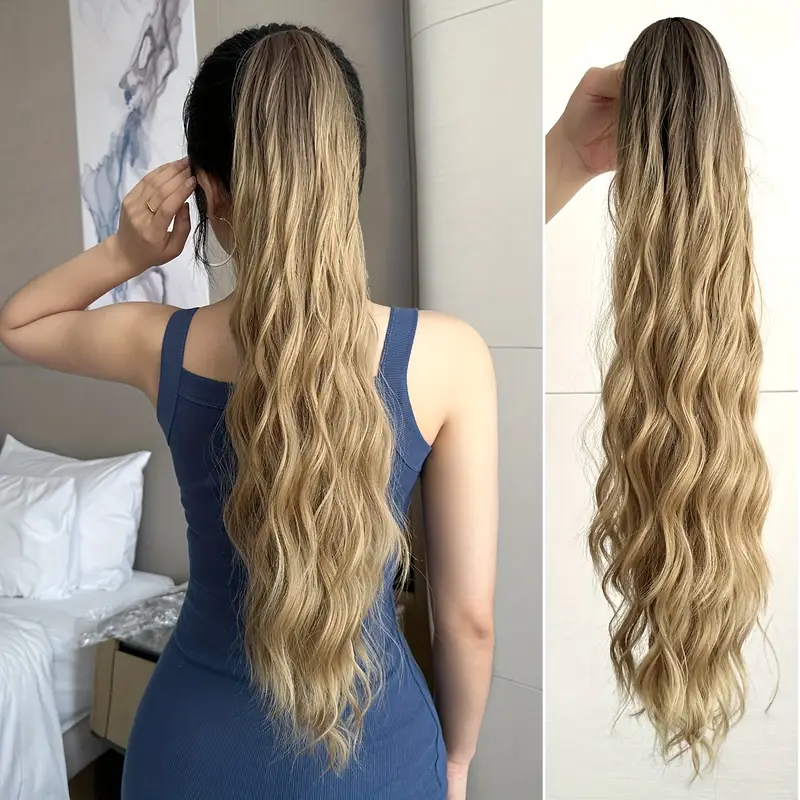 22 Long Water Ponytail Extension Hair Heat
