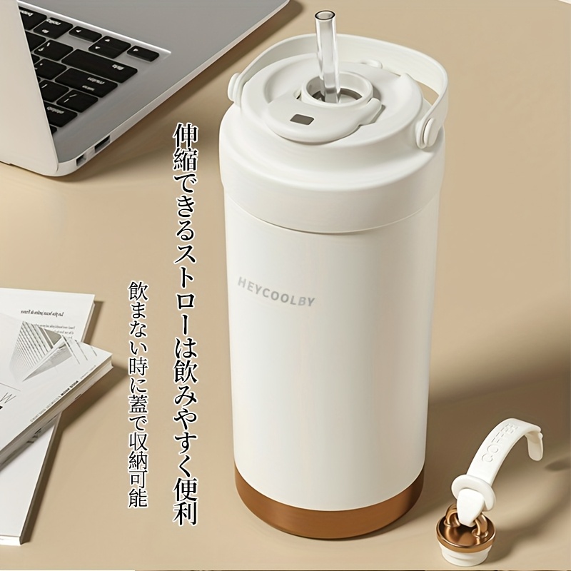 500ml＆750ml 断熱セ コーヒーカップ ストロー付き -  ドリン テンレス鋼＆セ インナーライナー、ホット/コールド飲料用防漏れ旅行マグ、オフィス・ジム・学校用再利用可能な水筒、 スデザイン、エルゴノミックリッド設計、耐久性のあるドリンクウェア 商品詳細 6