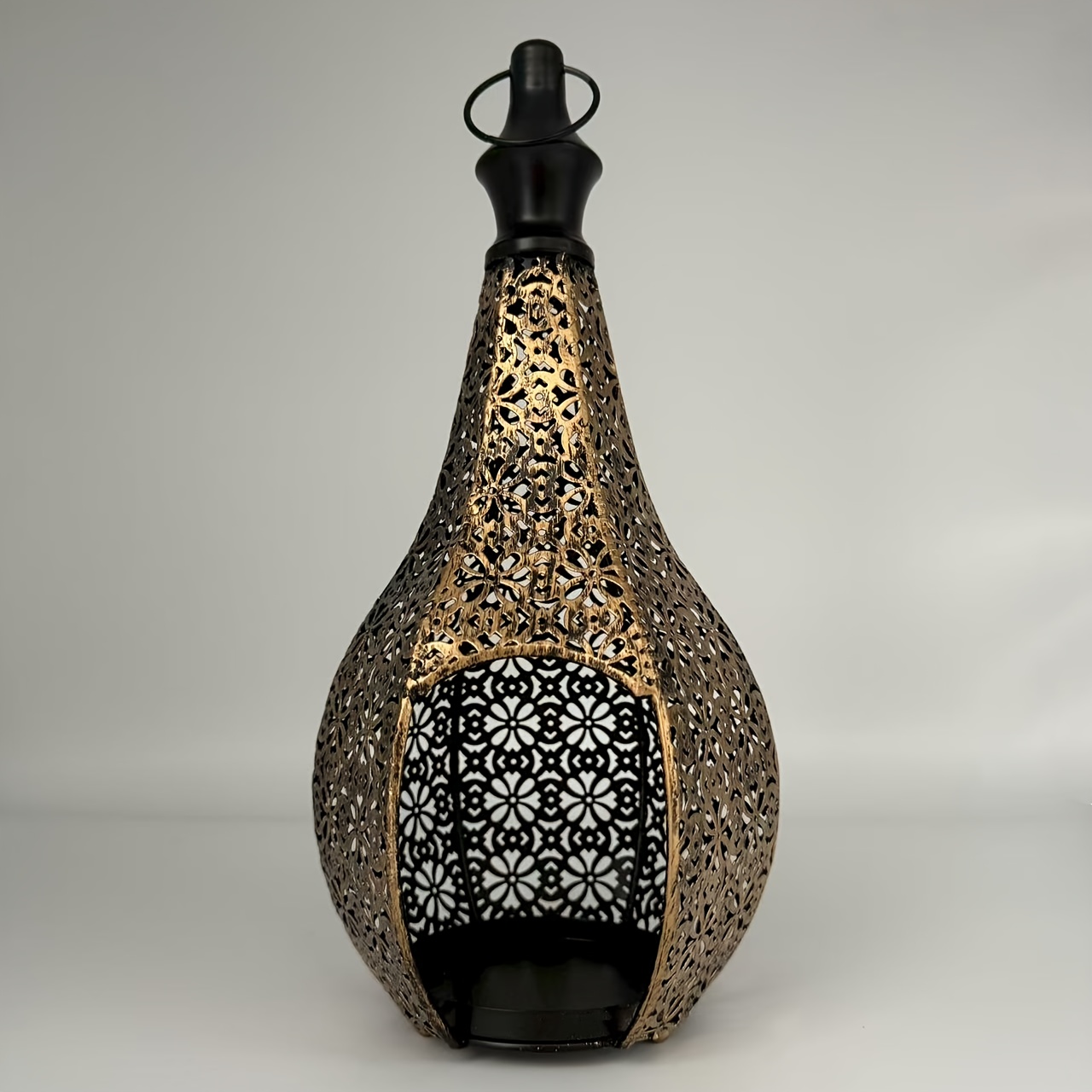 TEMU Elegant Metal Lantern Candle Holder - Decorative Tabletop Lantern For Home, Perfect For Chinese New Year & Celebrations (candles Not Included)