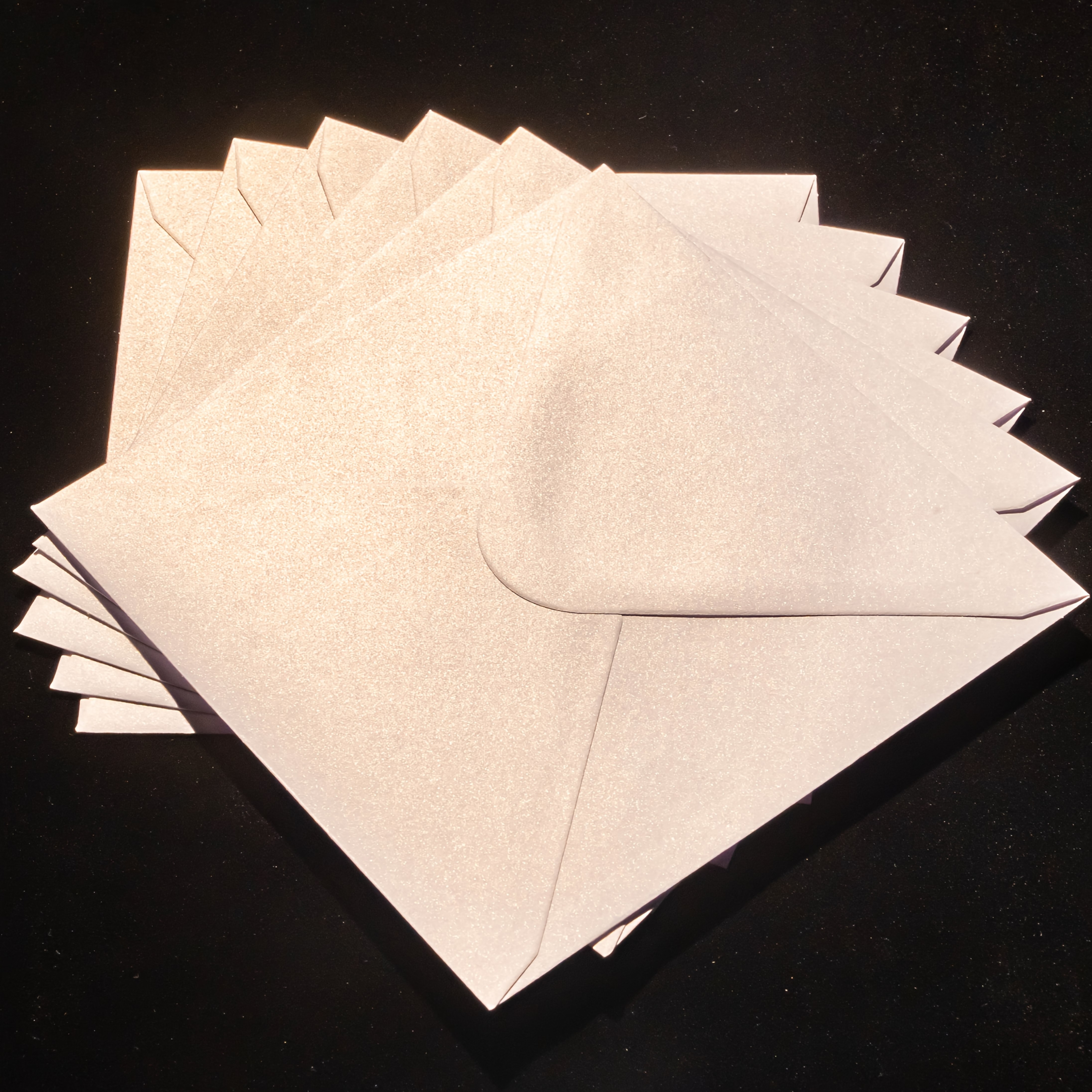 50pcs Elegant Pearlescent Square Envelopes, 6.3" With V- - Ideal For Wedding Invitations, Anniversary Cards, Birthday Greetings & Rsvp Notes, Pre-gummed For Easy Sealing