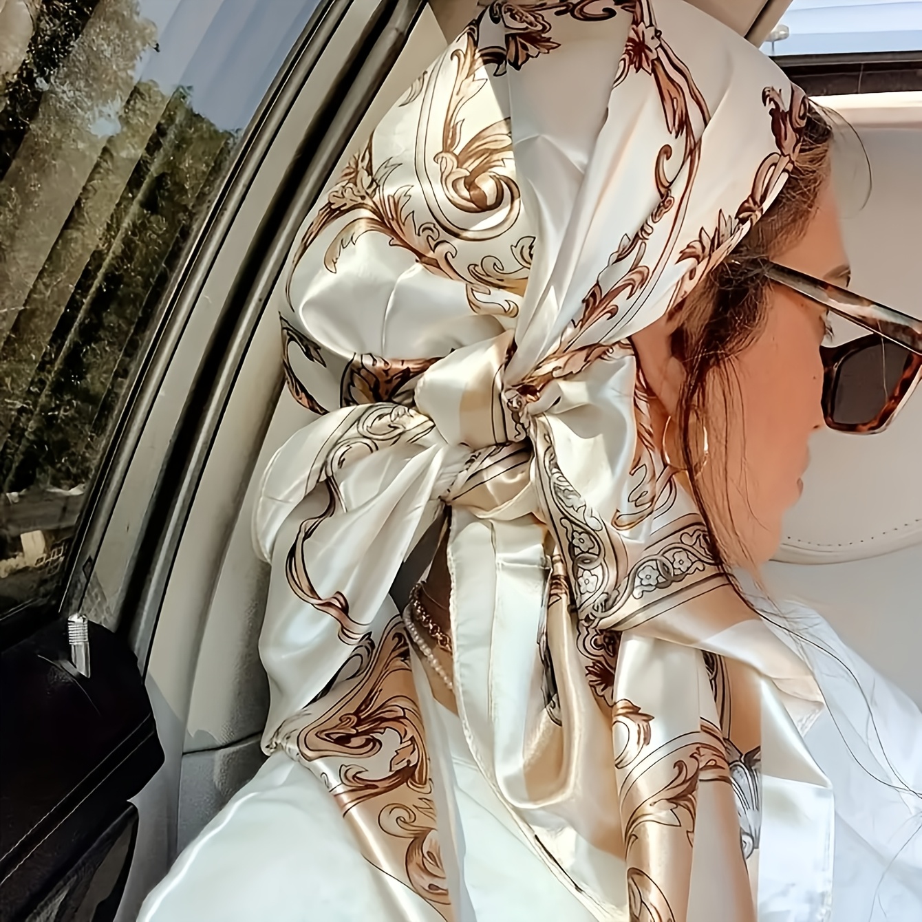 Image of Bohemian Style Floral Print Women's Headscarf, Fashionable And Casual Multi-functional Scarf/shawl, Suitable For Everyday Wear, Spring And Summer