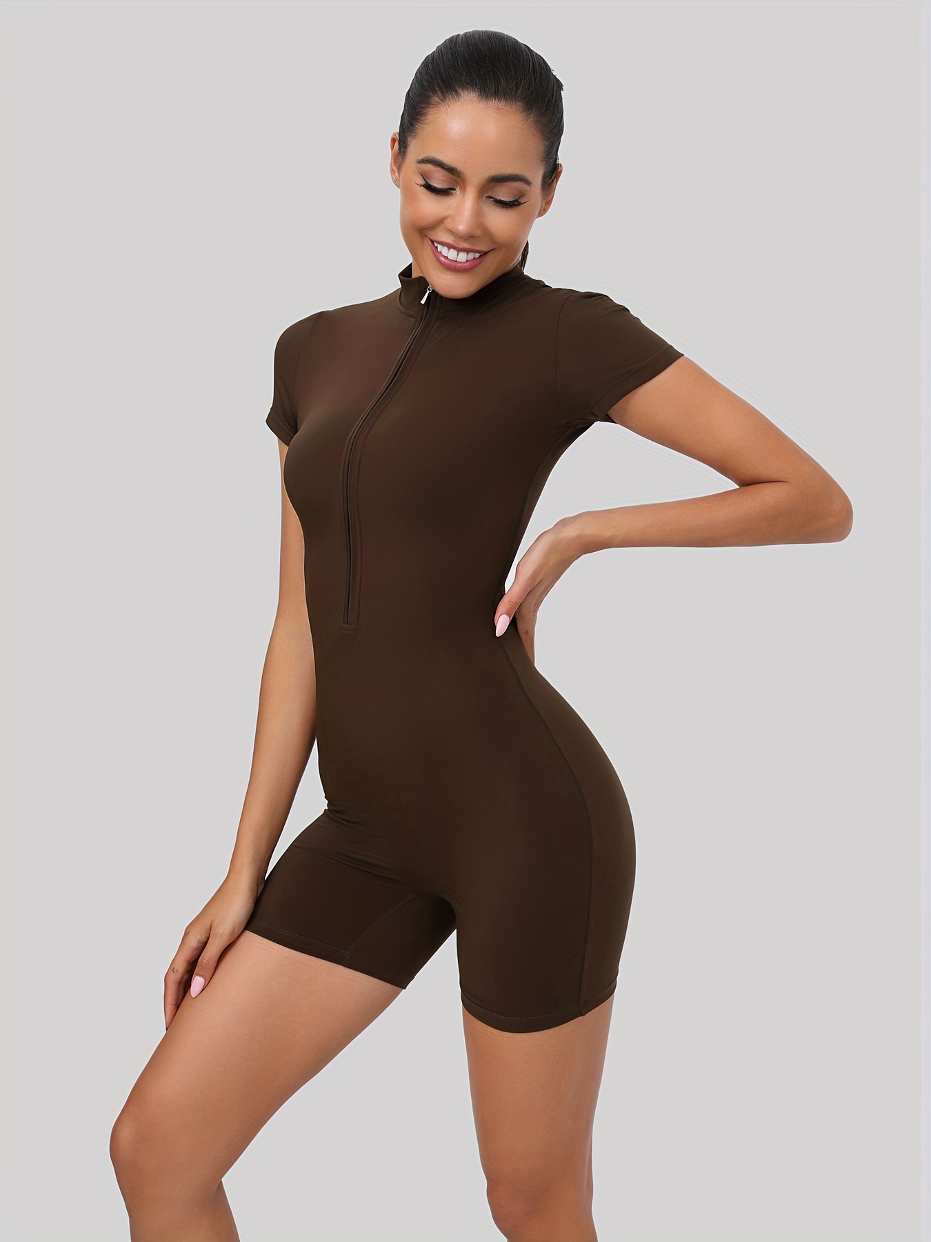 Tuta Body Donna Adrenente - Con Cerniera Anteriore, Morbida Ed Elastica, Per Yoga, Festa O Club - Foto 14