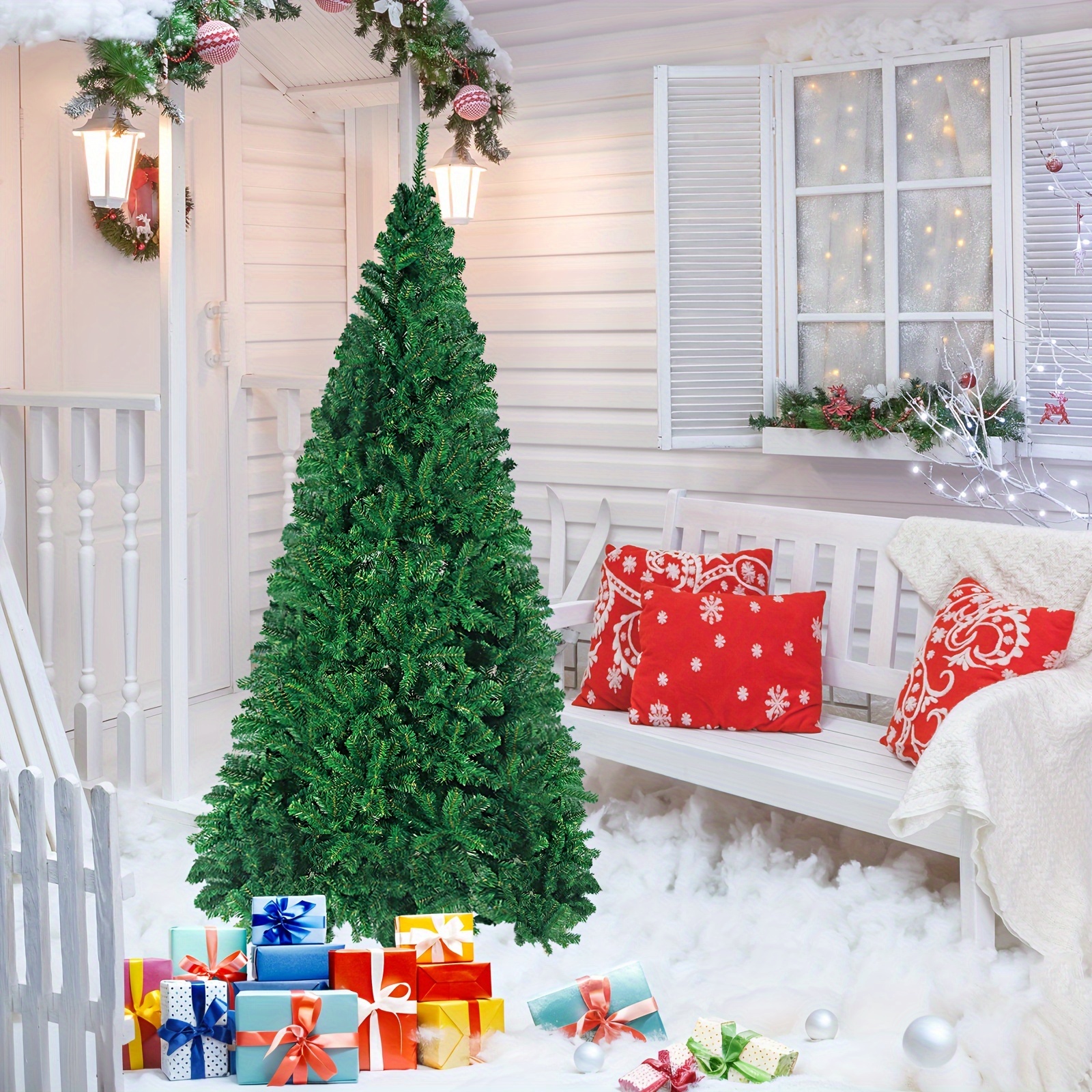 

5ft/6ft/7.5ft/9ft Christmas Tree, Artificial Christmas Tree, Fake Christmas Tree, The For Christmas Decorations, Indoor And Outdoor Party Decorations (green No Decorations)