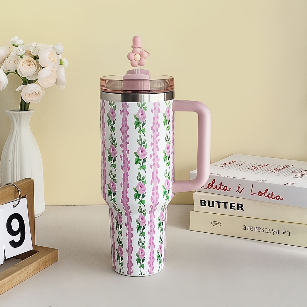 TEMU 40oz Tumbler With Handle | Insulated Coffee Mug Stainless Steel Travel Mug | Portable Travel Mug | Cold For 20 Hours | Local Items | Halloween