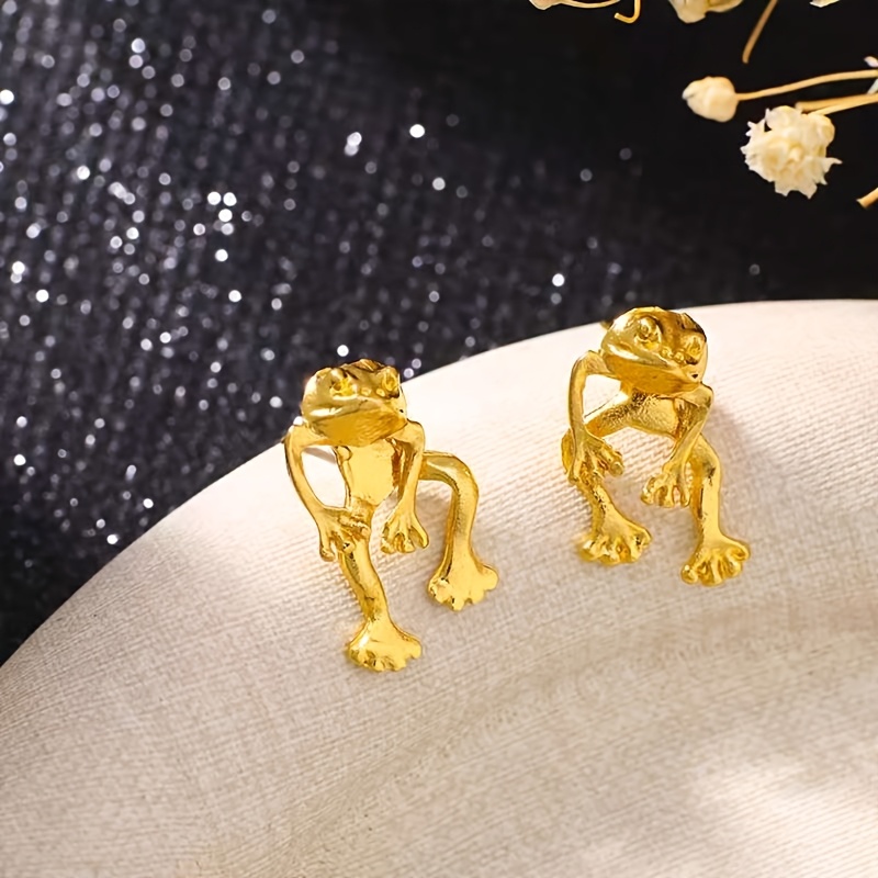 Niche Metal Frog Earrings — Attract Wealth & Good Luck