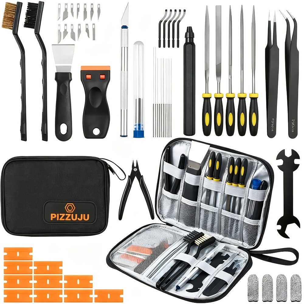 59pcs 3d Printer Tool Kit And Additions For All Fdm/sla Printers, Includes Nozzle Cleaning Kit, Scraper, Deburring…: retailer-supplied image