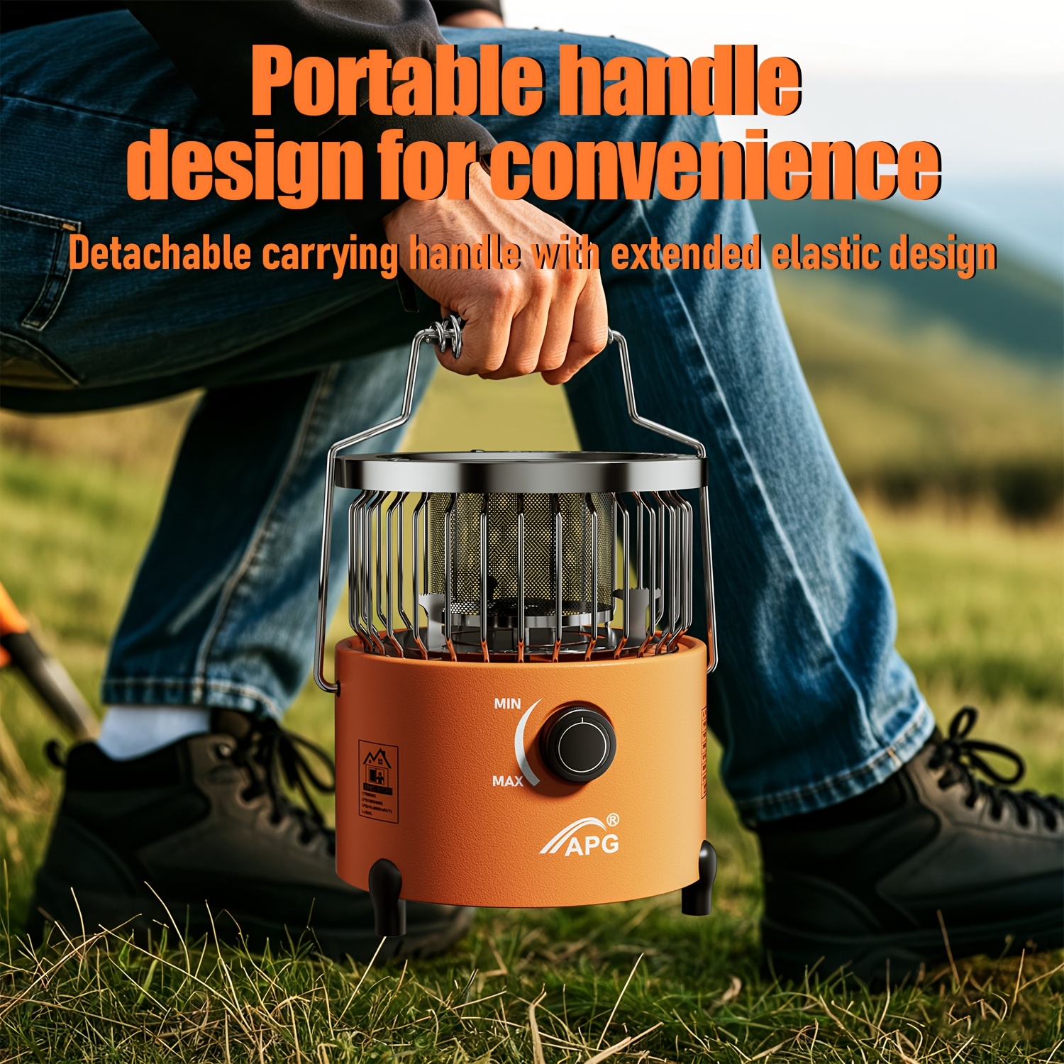 [1pc Portable Propane Heater] 1pc Portable 9000 BTU Propane Heater & Stove Combo | Stainless Steel with Powder Coated Finish, Foldable Legs | For Camping, Hiking, Picnics & Winter Heating, Indoor/Outdoor Use, No Electricity Needed, Compact Design, Durable Construction