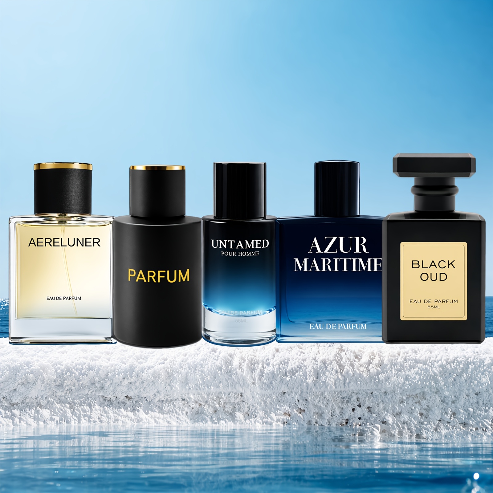 Image of 5 Bottles Perfume Set Vanilla Sandalwood/ Leather Vanilla/orange Pepper Cedar/ Cedar/ Cedar Unisex Daily Fragrance And Party Use Gift For