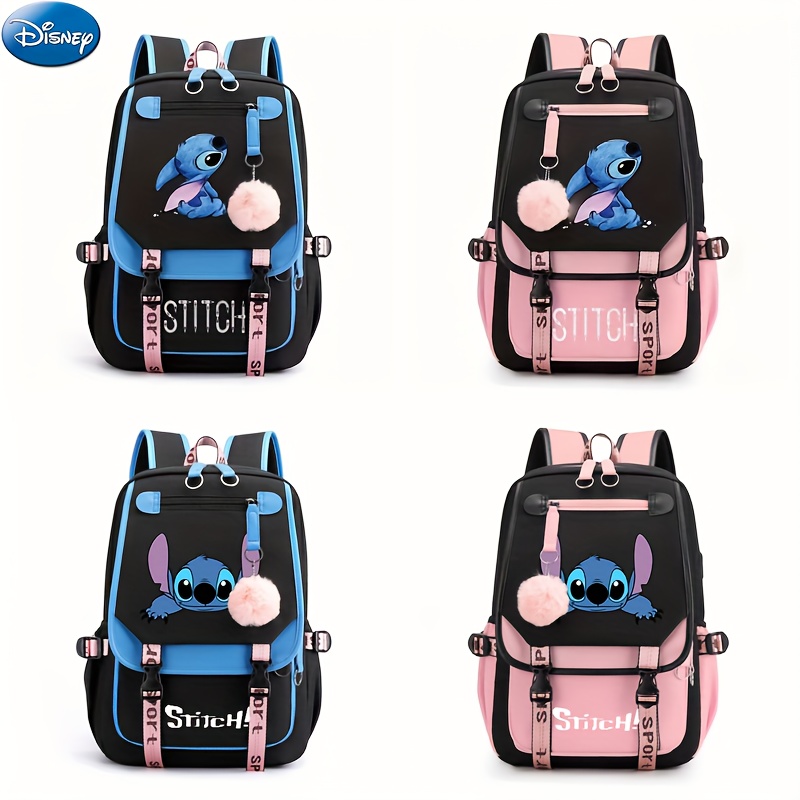 

Disney Stitch Cute Backpack, Cartoon Anime Schoolbag, Lightweight Preppy Style Travel Daypack