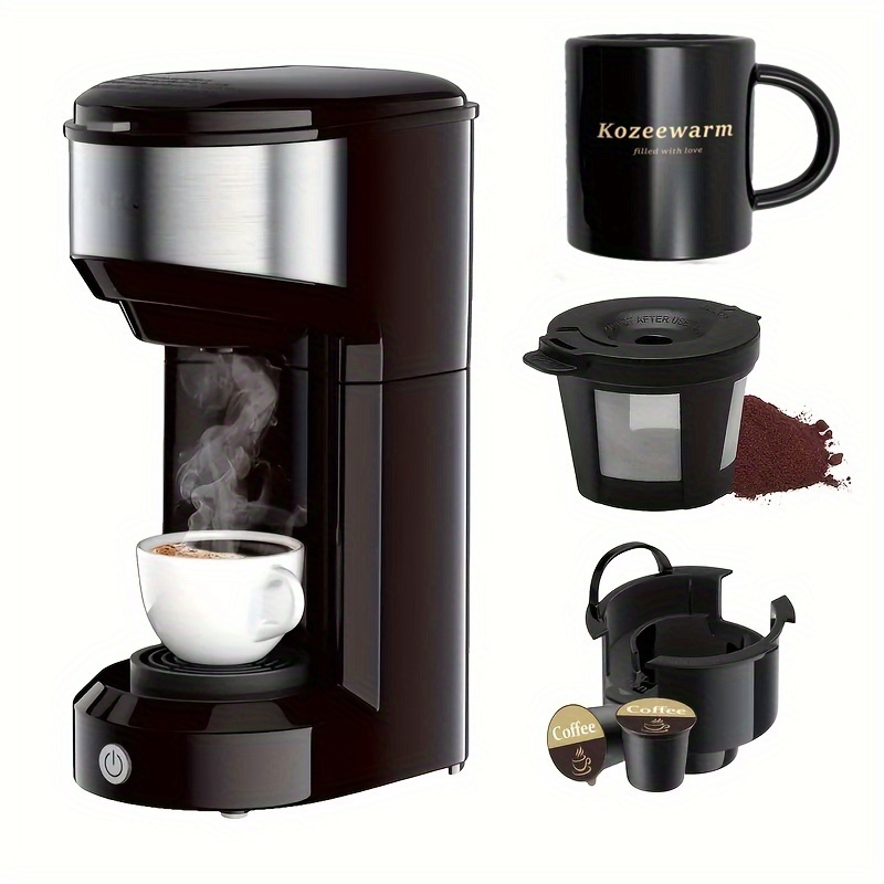 TEMU 3-in-1 Coffee Machine: , Ground , Compact Single-serve With Reservoir - Kitchen & Office Must-have, Clearance Deal