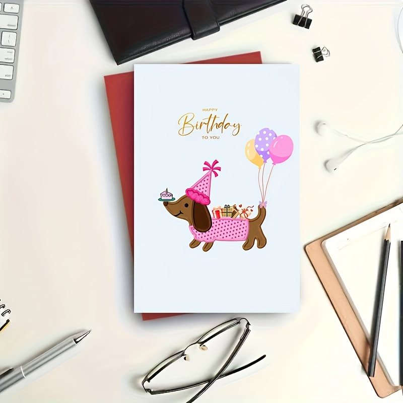 

Funny Dachshund Dog Birthday Greeting Card, 1-pack, All-occasion Card For Anyone, Best Friend Gift For Women, Brother, Teens, Student Party Supplies