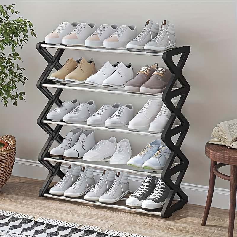 

Étagère à chaussures en plastique 5 niveaux, facile, organisateur de , rangement de chaussures pliable pour maison, salon, cuisine