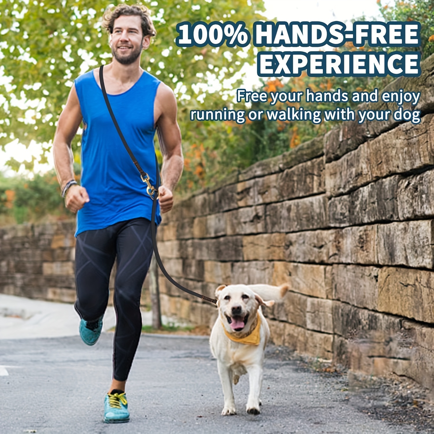 Multi-Function Dog Leash, 8-Foot Hands-Free Double-Ended Design
