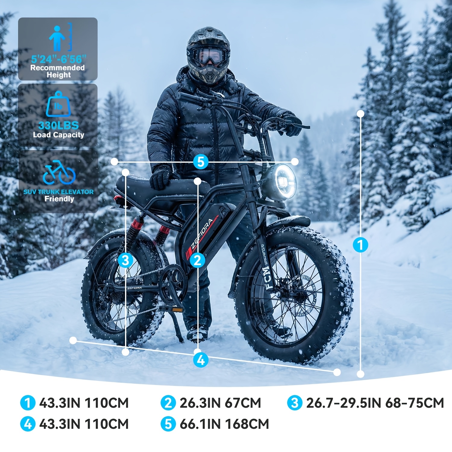 adult electric 740w brushless motor, removable dual battery 48v 8-20ah,   tires & shock absorption system suitable for mountain, snow, sand, road riding, 20x4 inch tires Product details 7