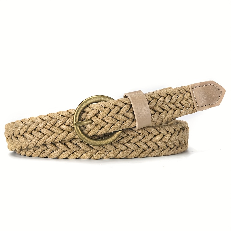 TEMU 1pc Women's Braided Wax Rope Belt, Korean Style Ins-inspired Bohemian Fashion, Pairs With Dresses, Shirts, And Jeans, Suitable For Daily Commute