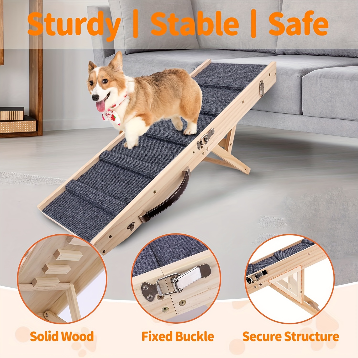 

Portable Pet Ramp, Dog Ramp, Dog Ramp For Car, Non-slip High Traction Ramp For High Bed, Car And Couch, With Non-slip Traction Mat