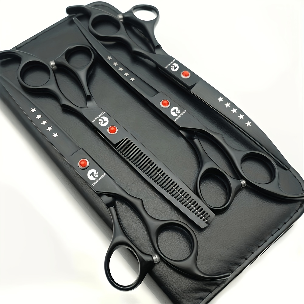 Image of 7.5-inch Professional Dog Grooming Scissors Set, Pet Hairdressing Set, Exquisite , Beautiful Style, Suitable For More Pets Such As Dogs And Cats